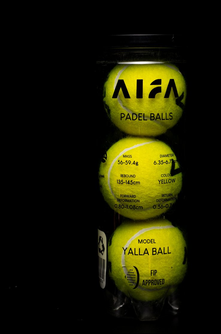 AIFA Yalla tube, Latin side: AIFA padel balls, model Yalla Ball, FIP approved